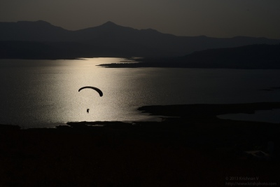 Paragliding over Pavna Lake