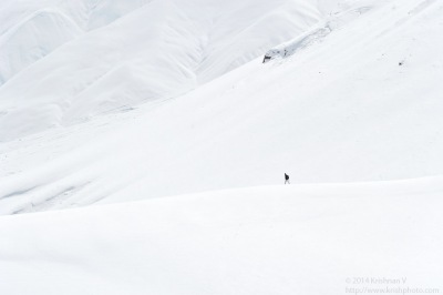 The snowscape with Lamji